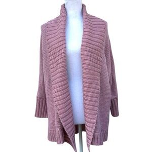 LOFT outlet Dusty Rose Open Cardigan L